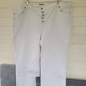 Sonoma wide leg denim jeans, size 30, button fly. Very bleached denim color.
